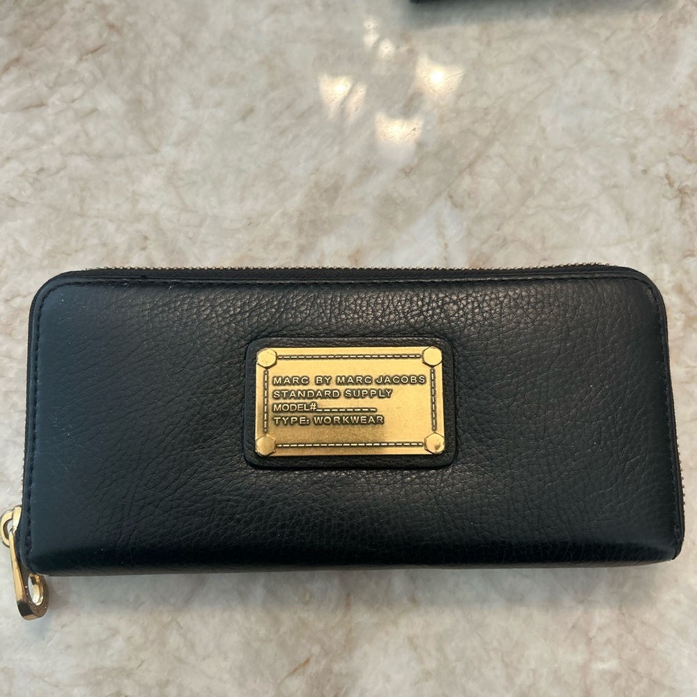 Marc by Marc Jacobs Black and Gold Wallet